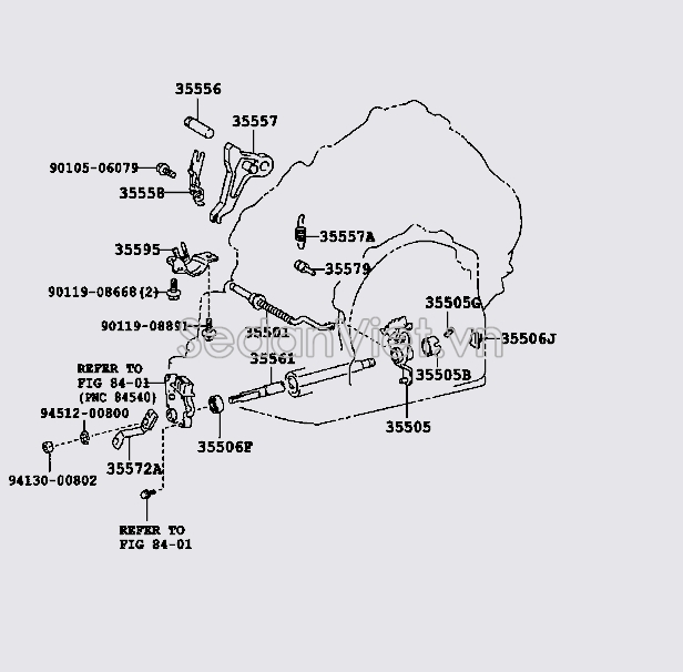 Trục dẫn hướng van hộp số tự động 3556121010