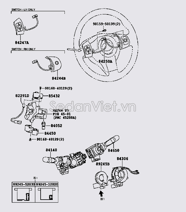 Công tắc phím vô lăng 8425042010