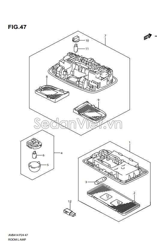 Kính đèn trần xe 3621279P10000