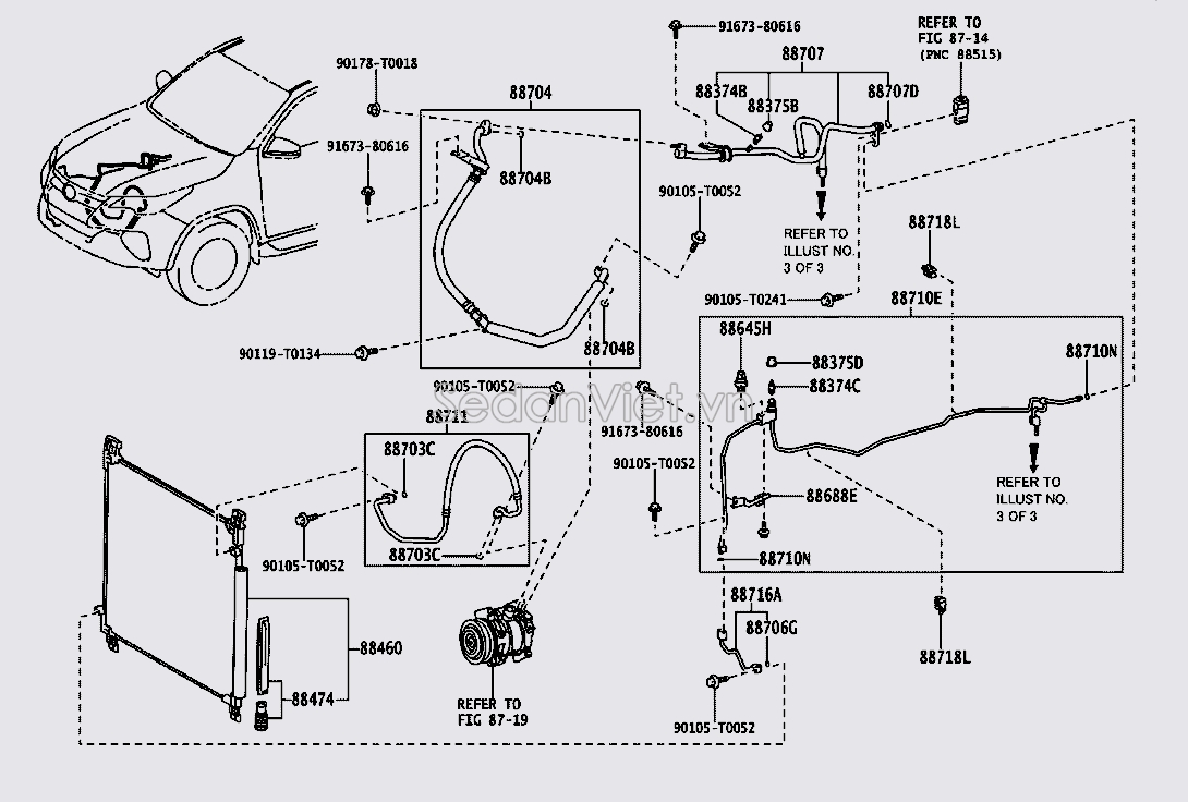 Ống nước điều hòa đoạn ngắn 887040K710