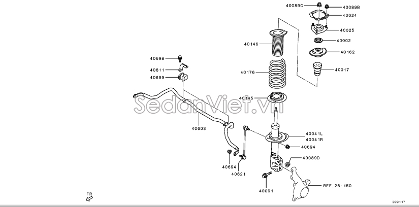 Lò xo giảm xóc trước 4040A444