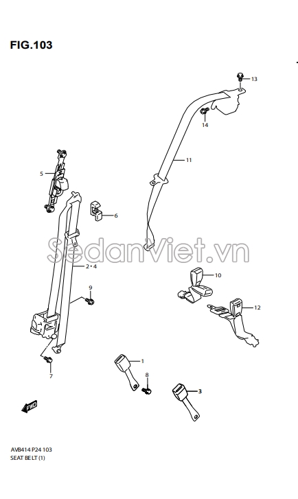 Điều chỉnh dây đai an toàn 8499081M00V6N