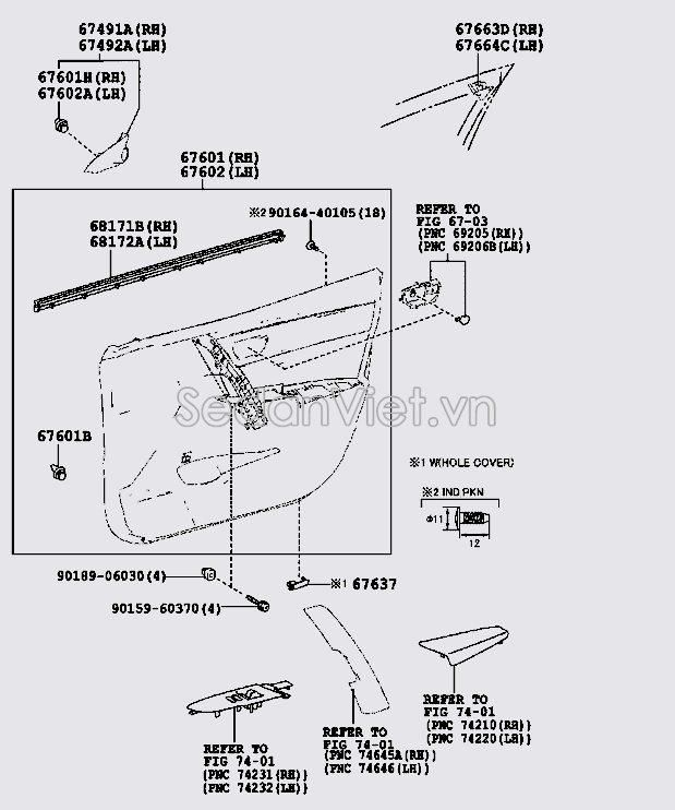 Ốp tam giác cánh cửa trước 6749102490