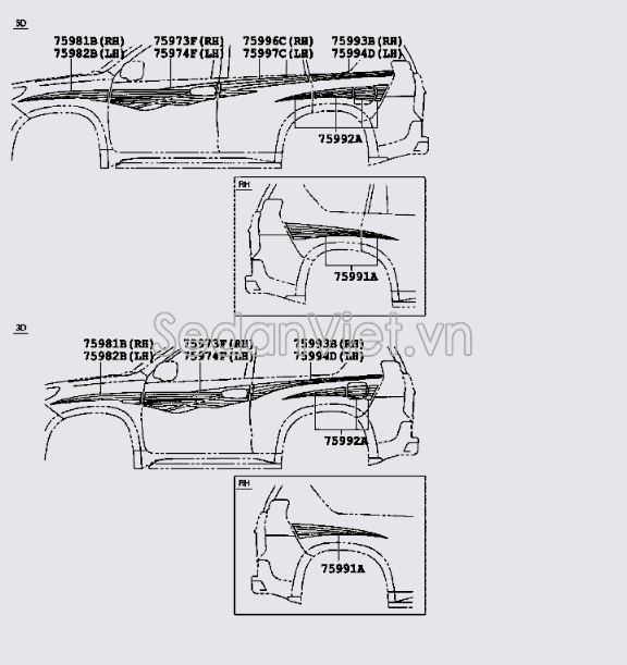 Tem trang trí nắp capo Toyota Land Cruiser Prado 2009-2013