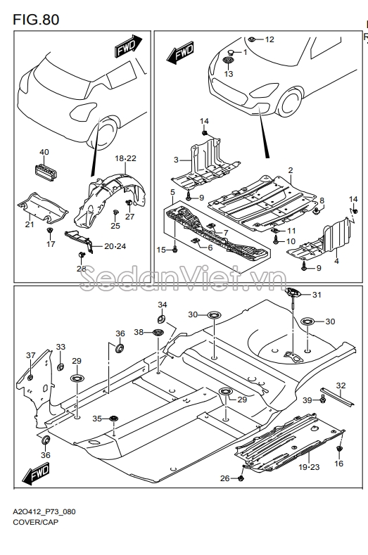 Chắn bùn gầm máy trước 7246052R00000