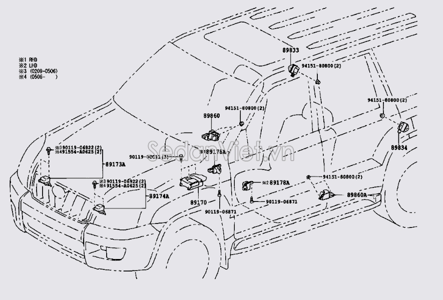 Cảm biến va chạm Toyota Land Cruiser Prado 2004-2009