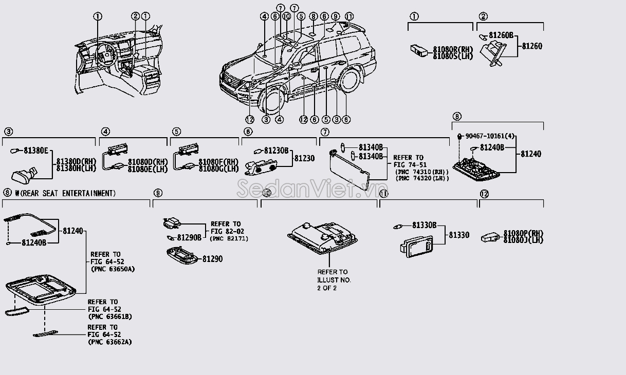 Đèn chiếu sáng trong xe 8120660030A0