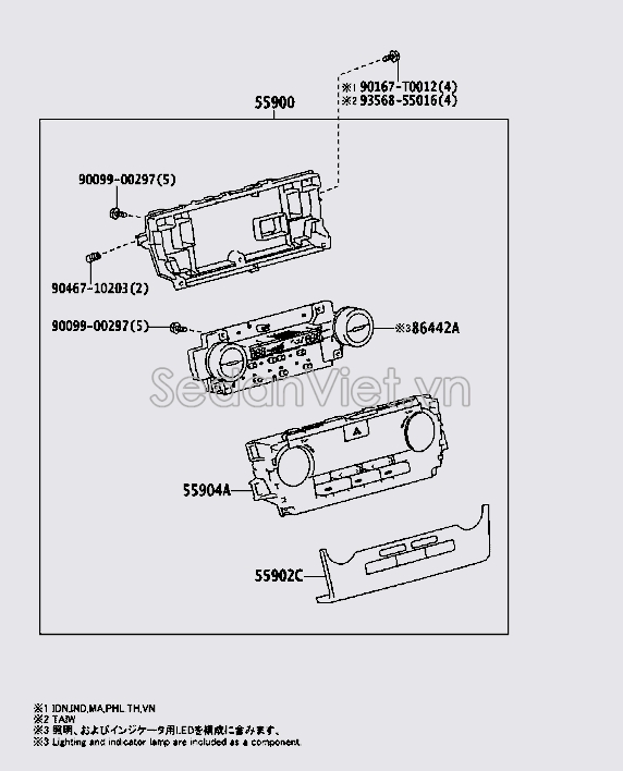 Cụm công tắc điều khiển điều hòa 5590033E10