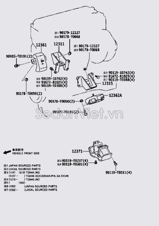 Giá bắt chân máy 123110C010