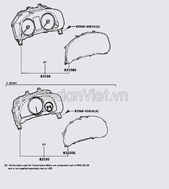 Mặt kính đồng hồ công tơ mét 8385248S30