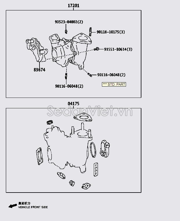 Gioăng đại tu turbo 041750E011