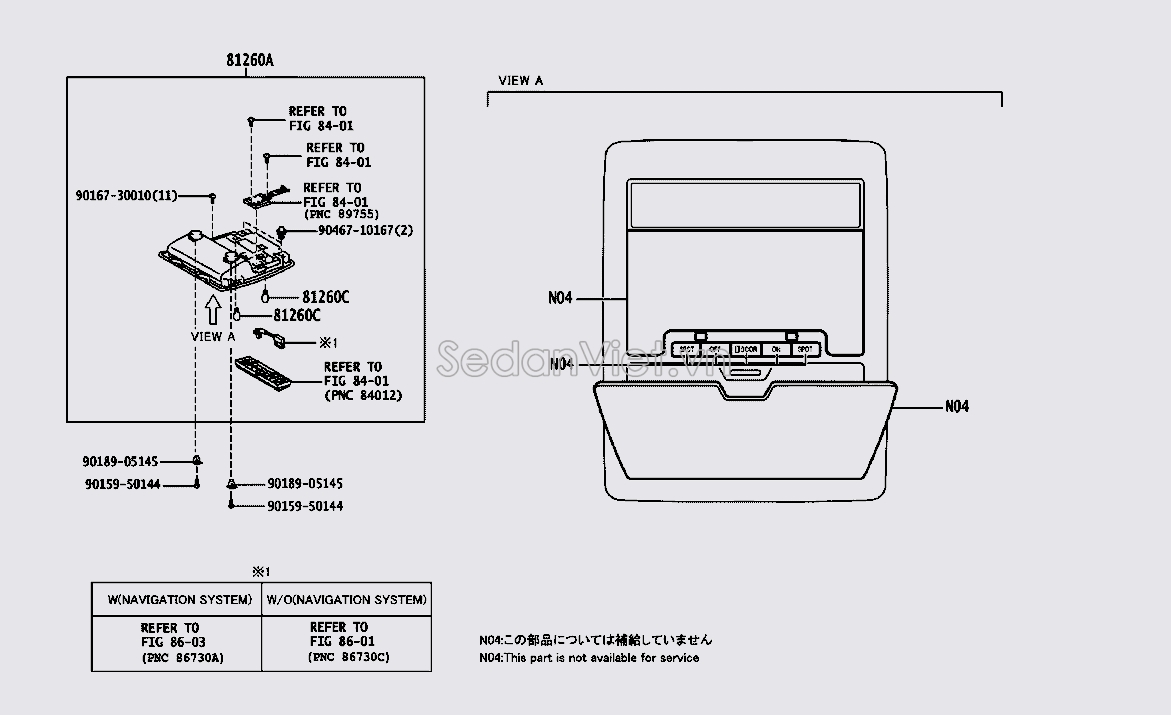 Đèn trần xe 8126060350A0