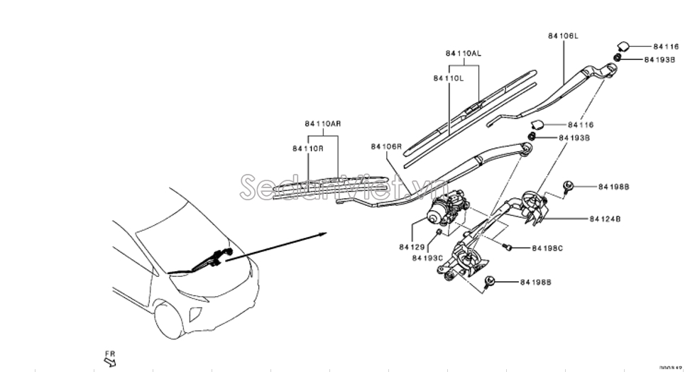 Motor gạt mưa trước 8250B064