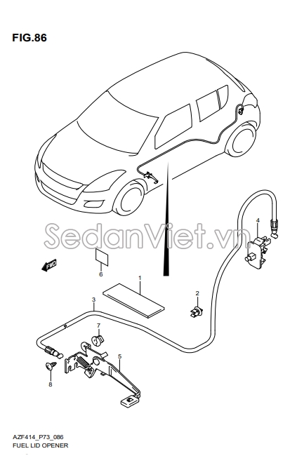 Dây giật nắp bình xăng 7643071L10000