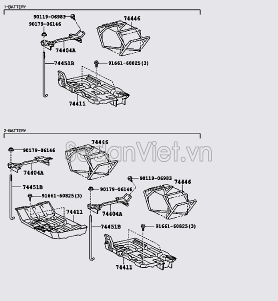 Thanh sắt chặn bình ắc quy 7440426110