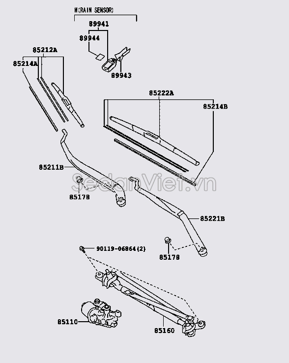 Mô tơ gạt mưa trước 8511006160