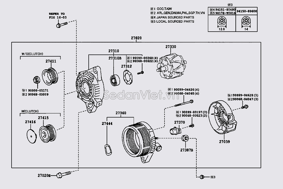 Tiết chế máy phát điện 273600T390