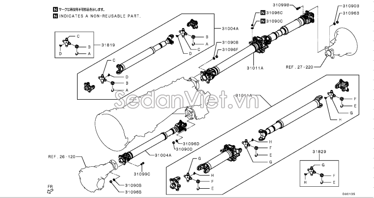 Trục các đăng 37300A140P