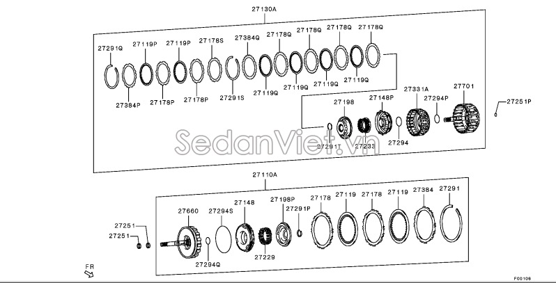 Trục đầu vào hộp số tự động 2761A086