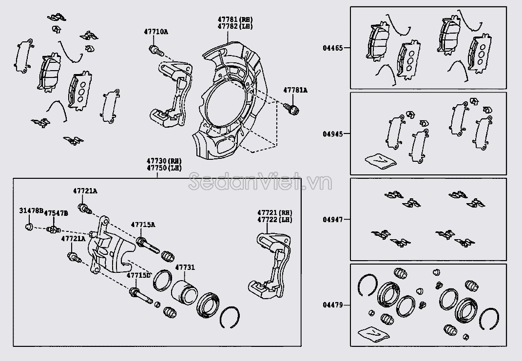 Cụm gông phanh trước 4775006260