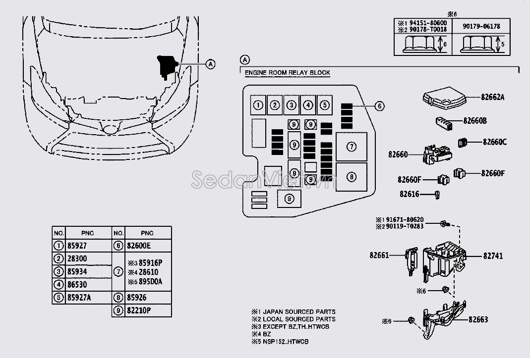 Nắp hộp cầu chì đầu xe 826620D660