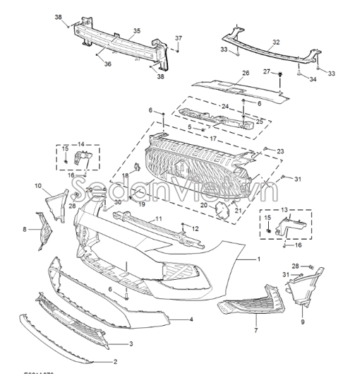 Xương giằng ngang đầu xe 11224507