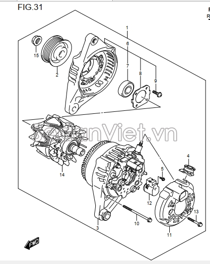 Bi đầu máy phát điện  3158284M00000