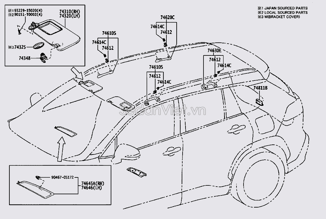 Tay vịn trần sau 7461006170C0