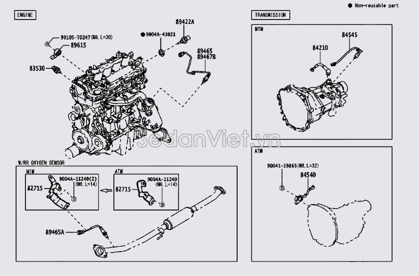 Cảm biến tiếng gõ động cơ 89467BZ010