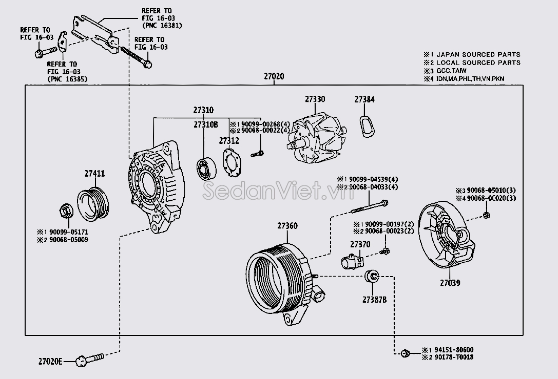 Roto máy phát điện 273300H080