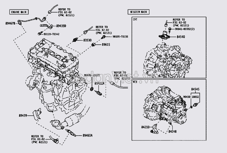 Cảm biến khí xả 89467BZ020