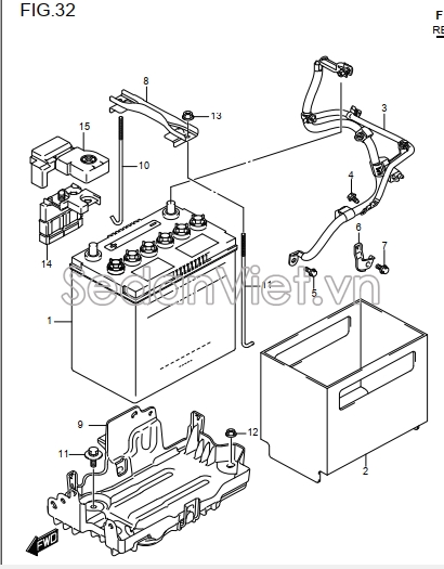 Nắp cầu chì đậy cực đầu bình ắc quy 36694B68K00N000