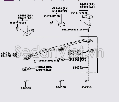 Ốp đầu giá nóc giữa 6349660021