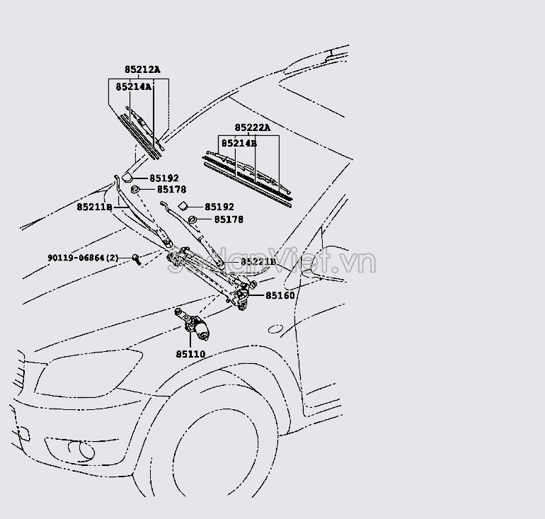 Motor gạt mưa trước 8511042150