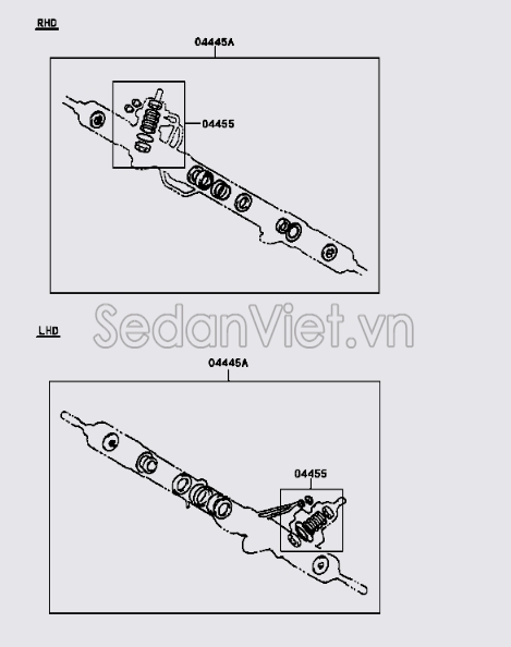 Bộ phớt thước lái ngoài 0444560090