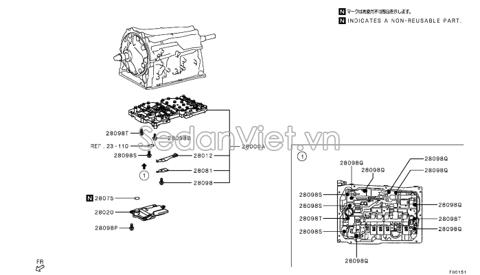 Vỉ van điều khiển mở dầu hộp số tự động 31710W010P