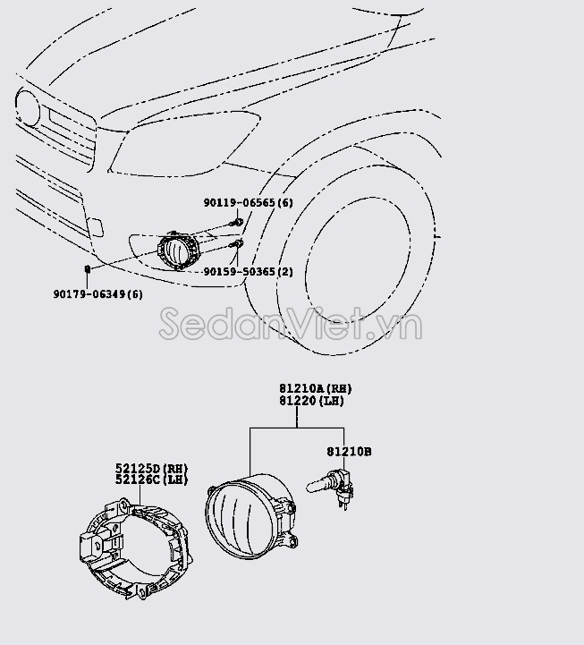 Viền mạ ốp đèn gầm 5212642020