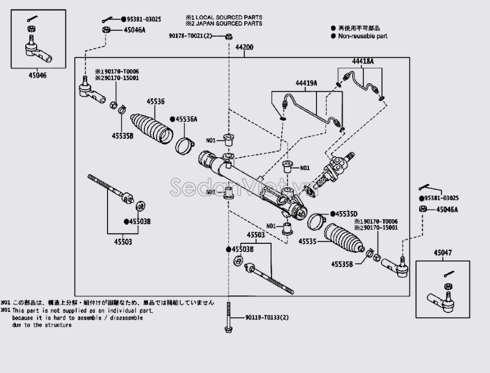 Chụp bụi thước lái 455350K010