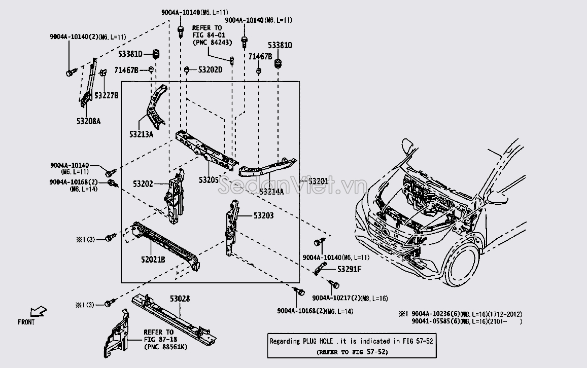 Khung xương đầu xe 53201BZ300