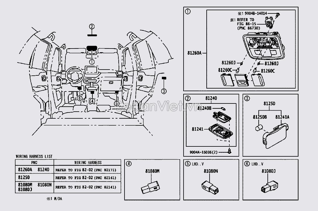 Đèn chiếu sáng trong xe 8108033290