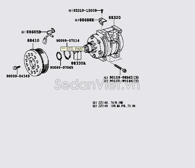 Lốc điều hòa 8832002150