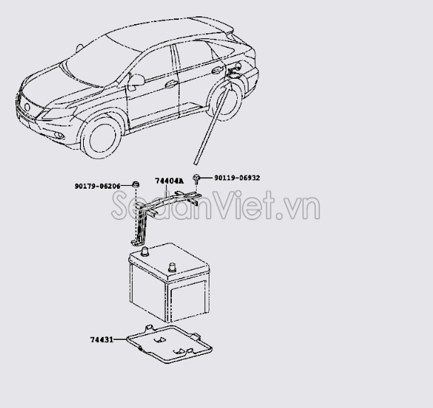 Giá đỡ bình ắc quy 7443148071