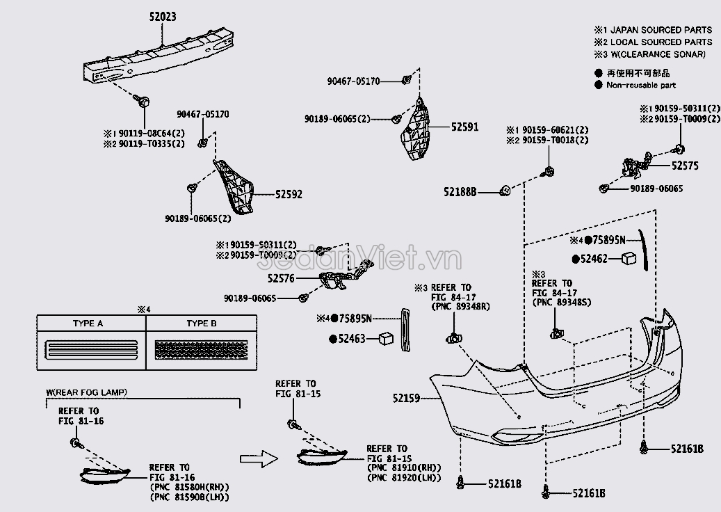 Nẹp cài cản sau 525760D330