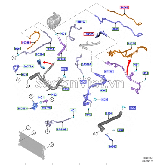 Ống nước MB3Z8A519E