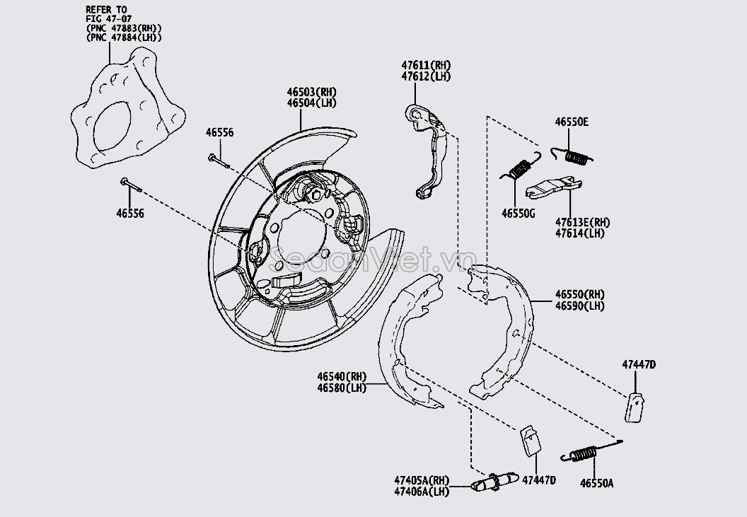 Guốc phanh tay 465400A010