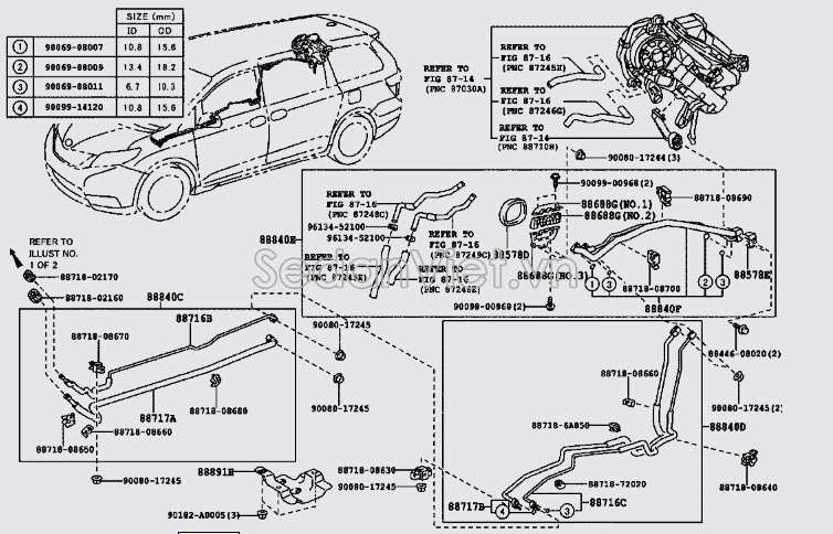 Ống ti ô điều hòa vị trí B 8871608310