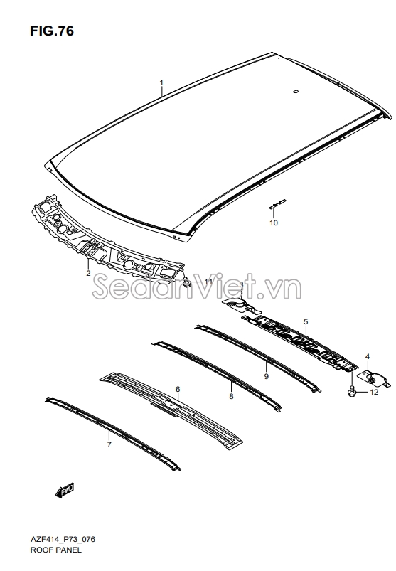 Tấm liên kết trần sau 6514074L00000