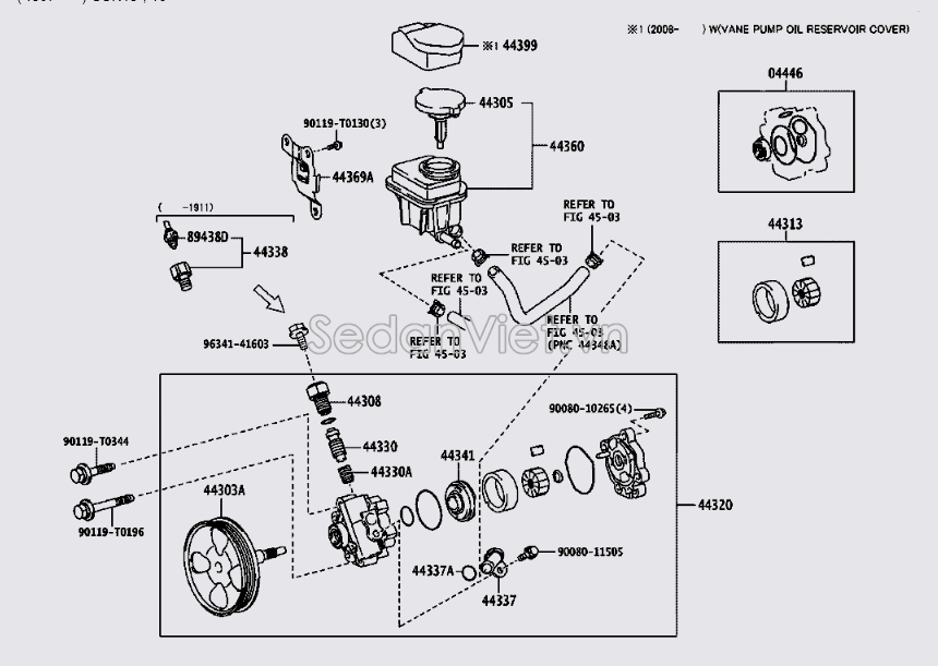 Nắp bình dầu trợ lực lái 443050K030