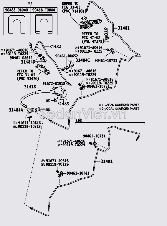 Ống ti ô dẫn dầu côn giữa 90947T2039