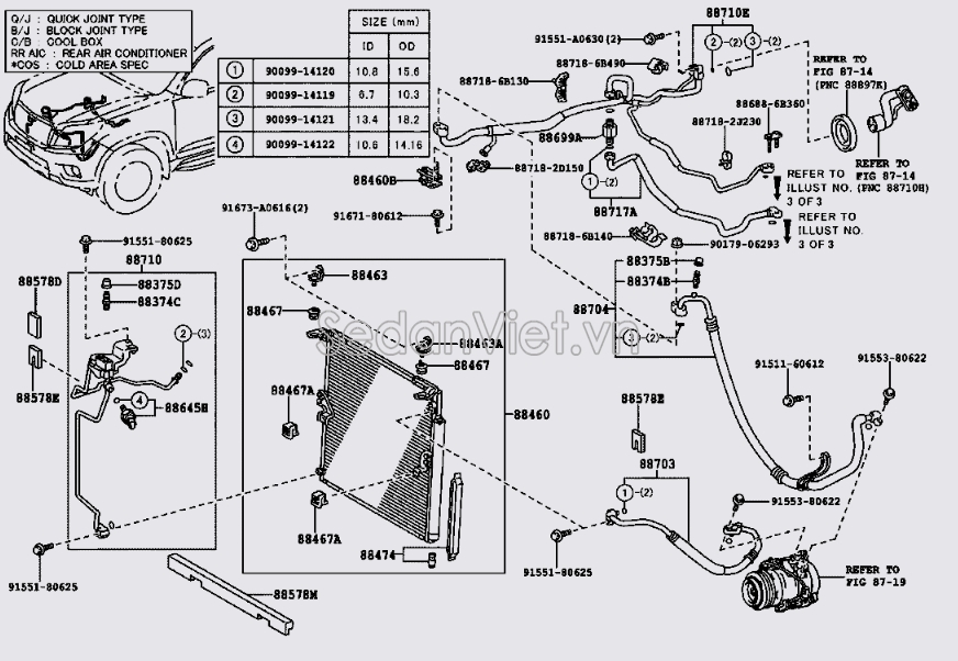 Ống ti ô điều hòa Toyota Land Cruiser Prado 2013-2015